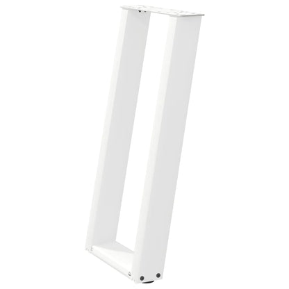 vidaXL Console Table Legs U-Shaped 2 pcs White 38x(72-73) cm Steel 4