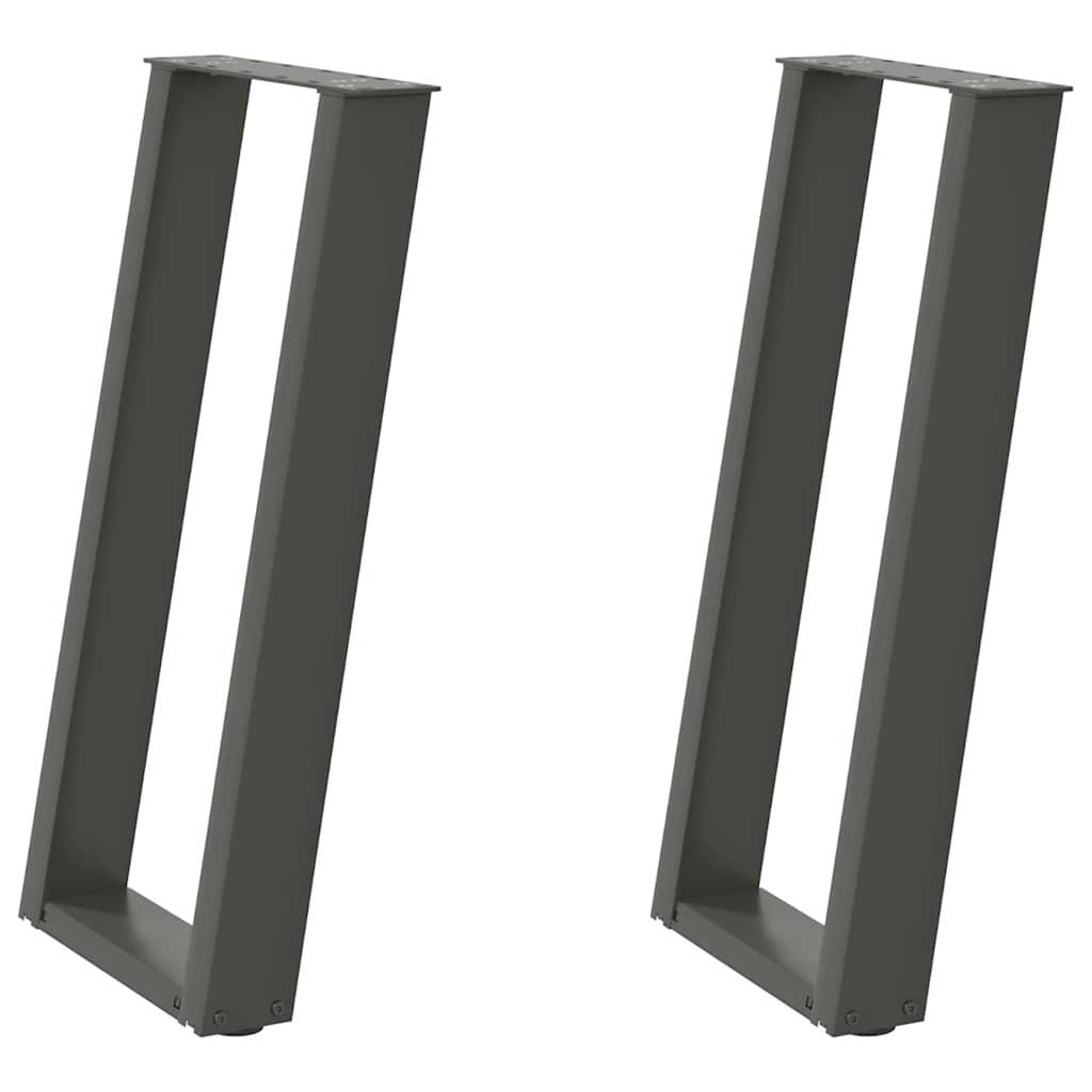 vidaXL Console Table Legs U-Shaped 2 pcs Anthracite 38x(72-73) cm Steel 2