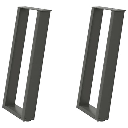 vidaXL Console Table Legs U-Shaped 2 pcs Anthracite 38x(72-73) cm Steel 2
