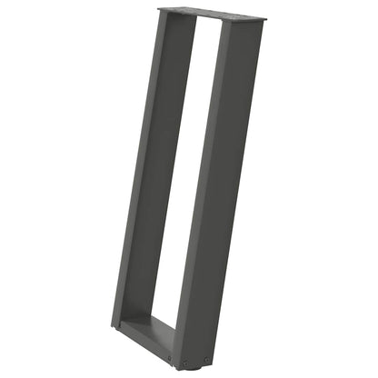 vidaXL Console Table Legs U-Shaped 2 pcs Anthracite 38x(72-73) cm Steel 4