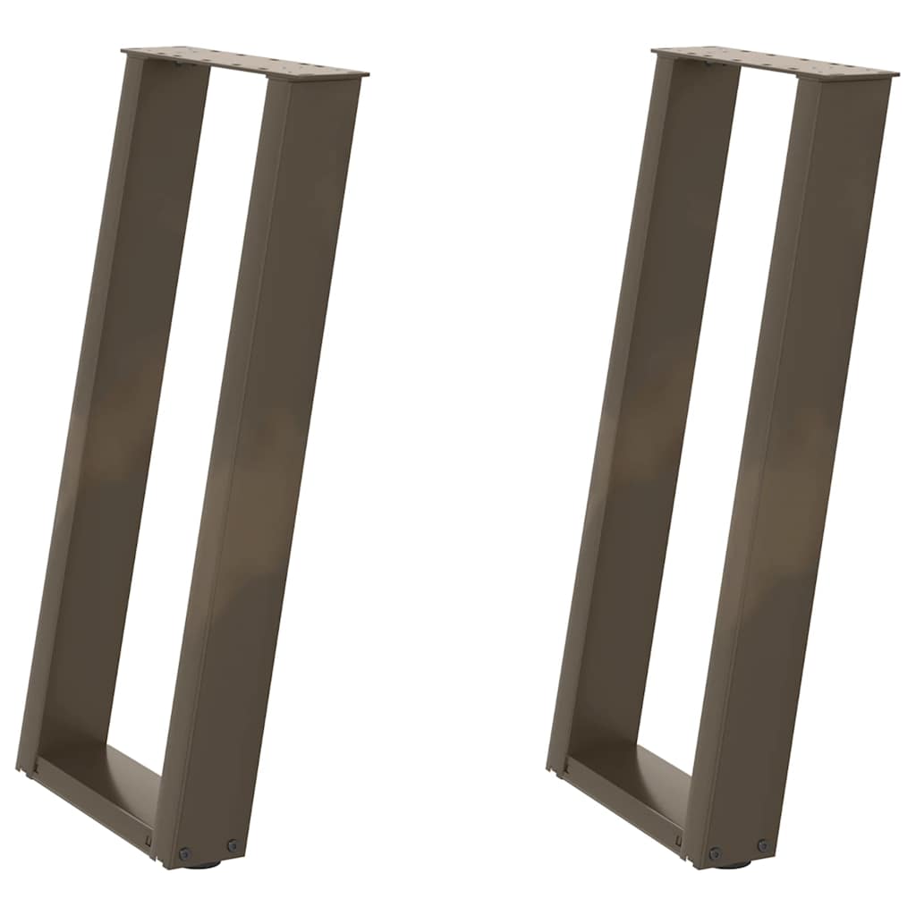 vidaXL Console Table Legs U-Shaped 2 pcs Natural Steel 38x(72-73) cm Steel 2