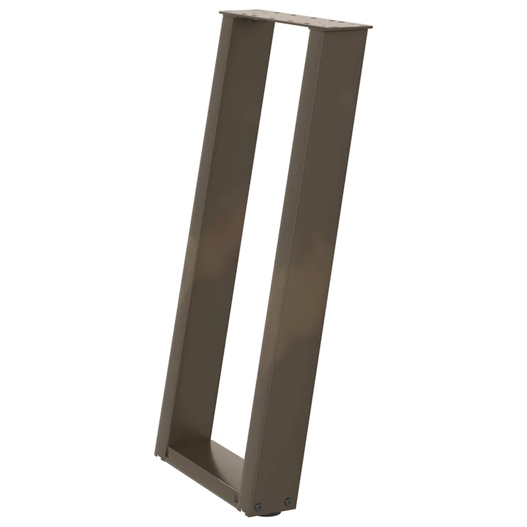 vidaXL Console Table Legs U-Shaped 2 pcs Natural Steel 38x(72-73) cm Steel 4
