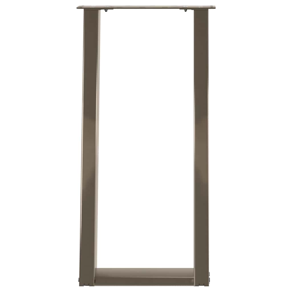 vidaXL Console Table Legs U-Shaped 2 pcs Natural Steel 38x(72-73) cm Steel 5