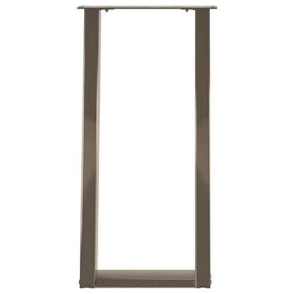 vidaXL Console Table Legs U-Shaped 2 pcs Natural Steel 38x(72-73) cm Steel 5