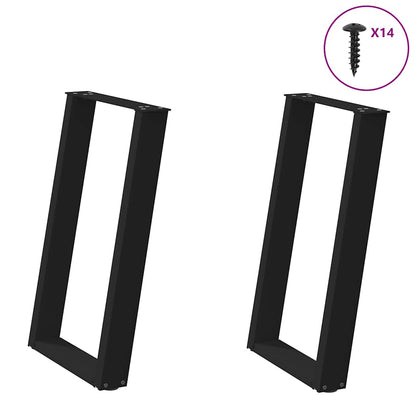 vidaXL Dining Table Legs U-Shaped 2 pcs Black 50x(72-73) cm Steel 1