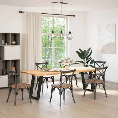 vidaXL Dining Table Legs U-Shaped 2 pcs Black 50x(72-73) cm Steel 3