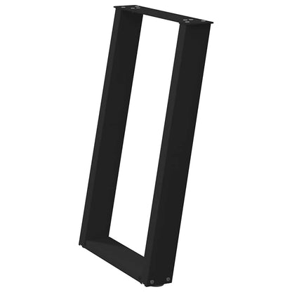 vidaXL Dining Table Legs U-Shaped 2 pcs Black 50x(72-73) cm Steel 4