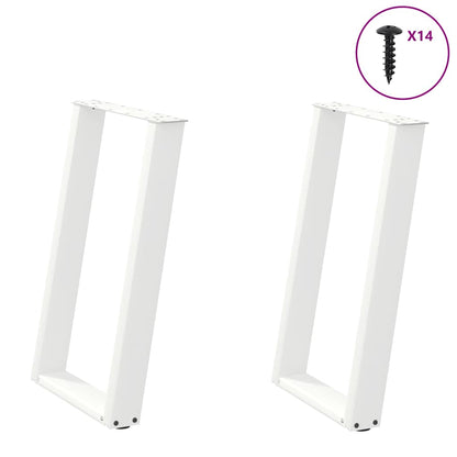 vidaXL Dining Table Legs U-Shaped 2 pcs White 50x(72-73) cm Steel 1