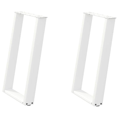 vidaXL Dining Table Legs U-Shaped 2 pcs White 50x(72-73) cm Steel 2
