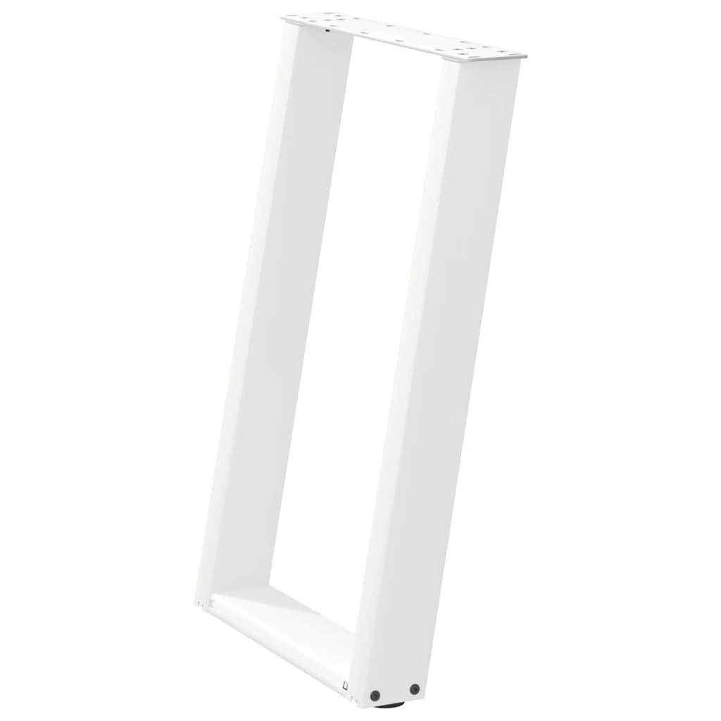 vidaXL Dining Table Legs U-Shaped 2 pcs White 50x(72-73) cm Steel 4