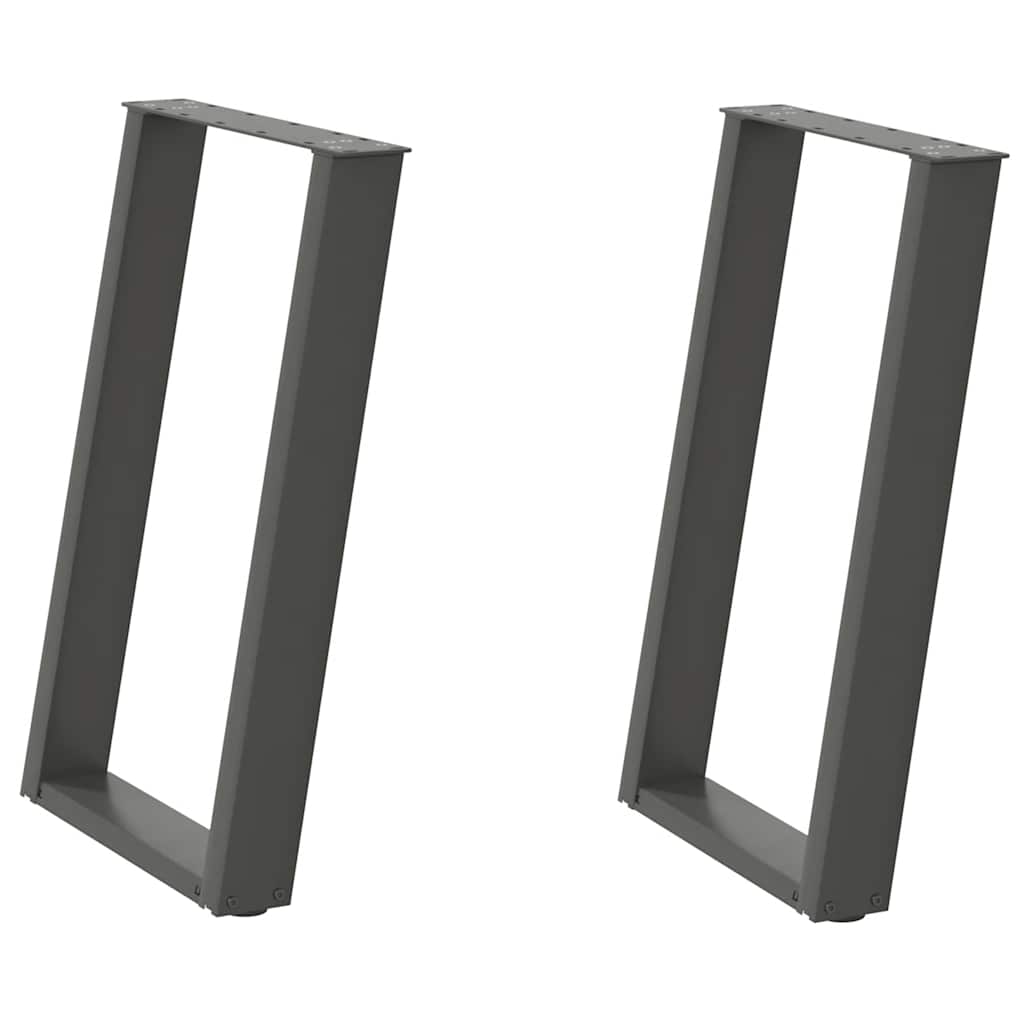 vidaXL Dining Table Legs U-Shaped 2 pcs Anthracite 50x(72-73) cm Steel 2