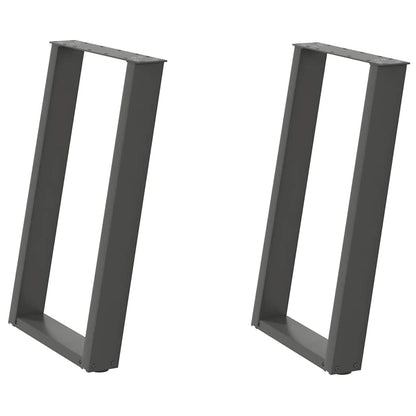 vidaXL Dining Table Legs U-Shaped 2 pcs Anthracite 50x(72-73) cm Steel 2