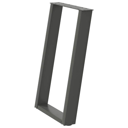 vidaXL Dining Table Legs U-Shaped 2 pcs Anthracite 50x(72-73) cm Steel 4