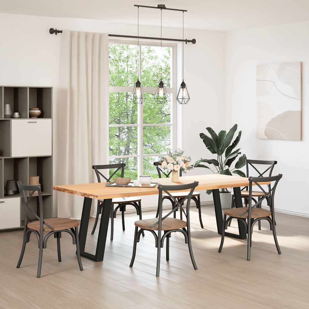 vidaXL Dining Table Legs U-Shaped 2 pcs Black 60x(72-73) cm Steel 3