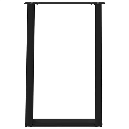 vidaXL Dining Table Legs U-Shaped 2 pcs Black 60x(72-73) cm Steel 5