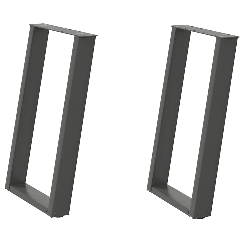vidaXL Dining Table Legs U-Shaped 2 pcs Anthracite 60x(72-73) cm Steel 2