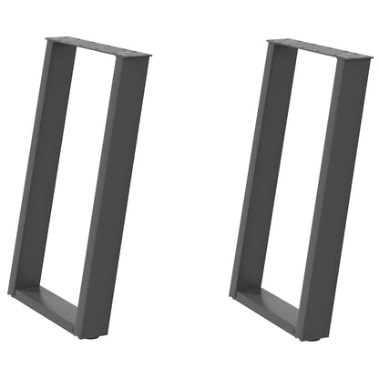 vidaXL Dining Table Legs U-Shaped 2 pcs Anthracite 60x(72-73) cm Steel 2