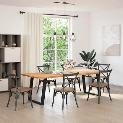 vidaXL Dining Table Legs U-Shaped 2 pcs Black 70x(72-73) cm Steel 3