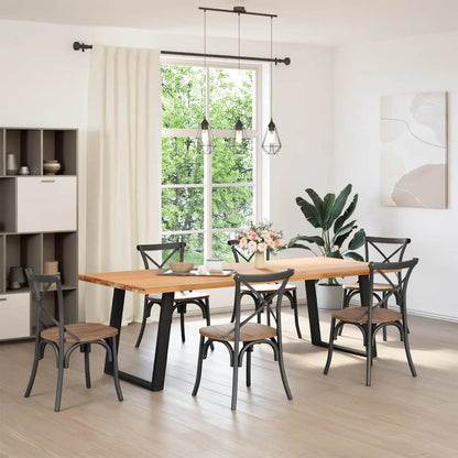 vidaXL Dining Table Legs U-Shaped 2 pcs Black 80x(72-73) cm Steel 1