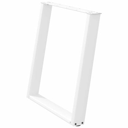 vidaXL Dining Table Legs U-Shaped 2 pcs White 80x(72-73) cm Steel 4