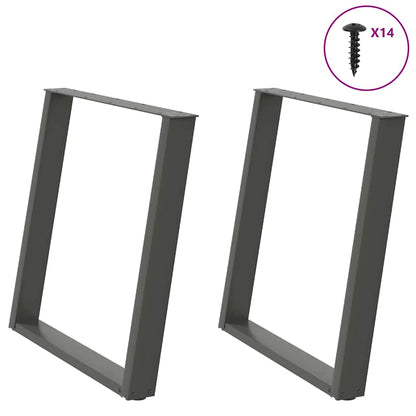 vidaXL Dining Table Legs U-Shaped 2 pcs Anthracite 80x(72-73) cm Steel 1