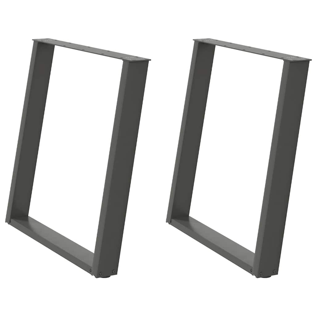 vidaXL Dining Table Legs U-Shaped 2 pcs Anthracite 80x(72-73) cm Steel 2