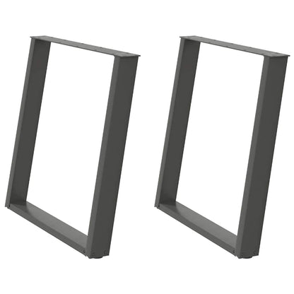 vidaXL Dining Table Legs U-Shaped 2 pcs Anthracite 80x(72-73) cm Steel 2