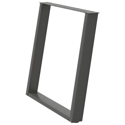 vidaXL Dining Table Legs U-Shaped 2 pcs Anthracite 80x(72-73) cm Steel 4