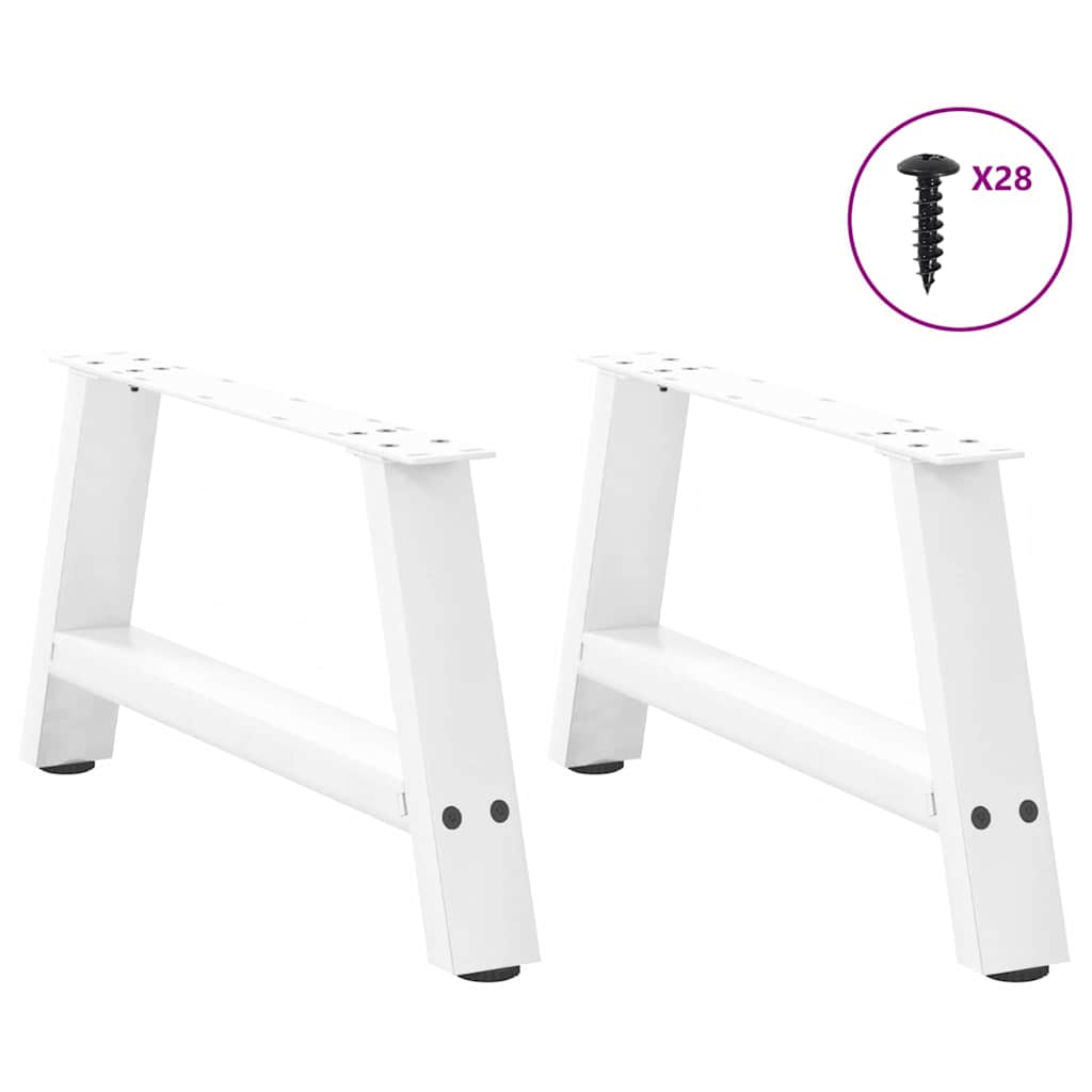 vidaXL Coffee Table Legs A-Shaped 2 pcs White 70x(30-31) cm Steel 3