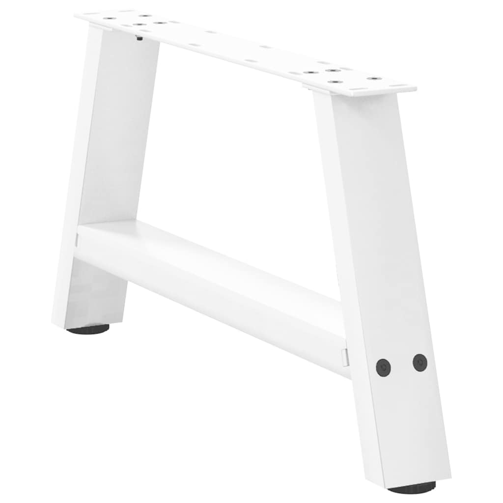vidaXL Coffee Table Legs A-Shaped 2 pcs White 70x(30-31) cm Steel 4
