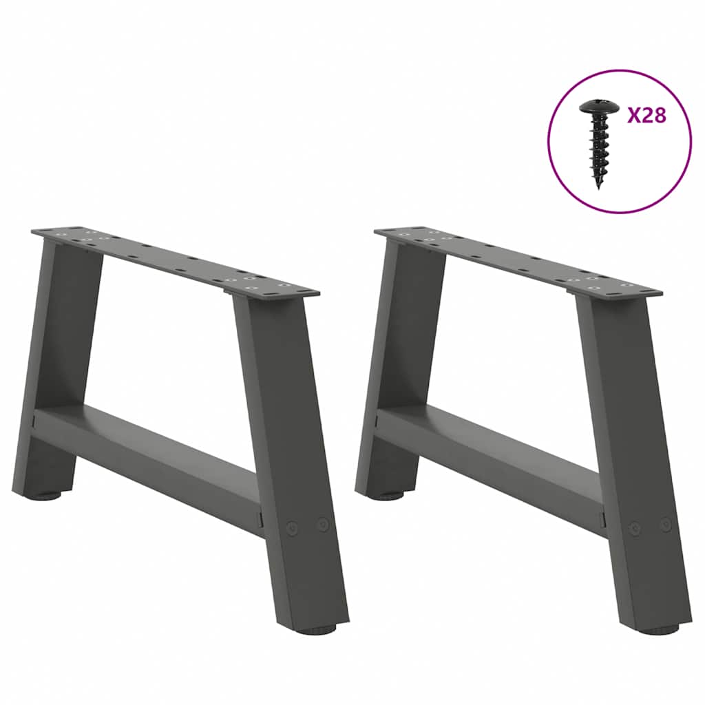vidaXL Coffee Table Legs A-Shaped 2 pcs Anthracite 70x(30-31) cm Steel 3