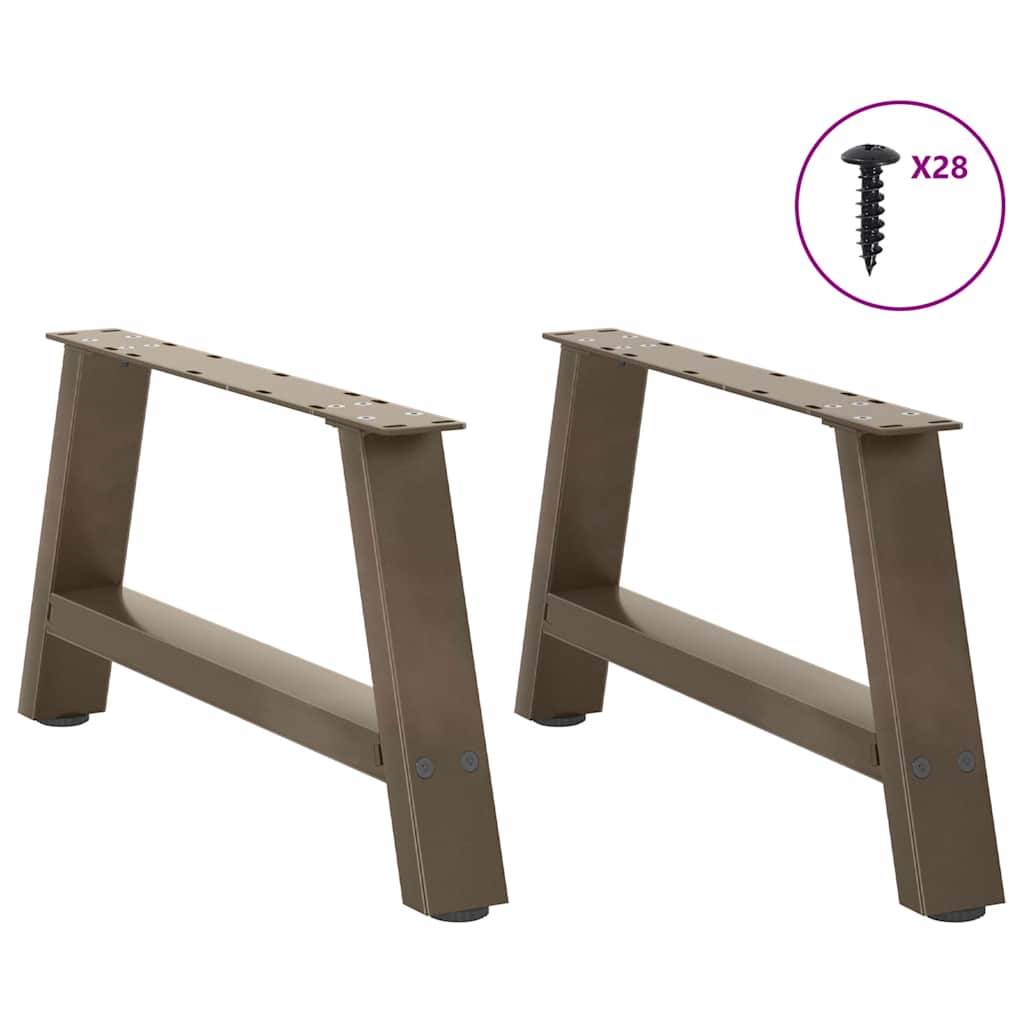 vidaXL Coffee Table Legs A-Shaped 2 pcs 70x(30-31) cm Steel 3