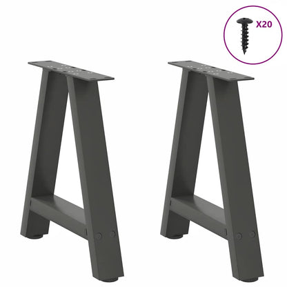 vidaXL Coffee Table Legs A-Shaped 2 pcs Anthracite 50x(42-43) cm Steel 3