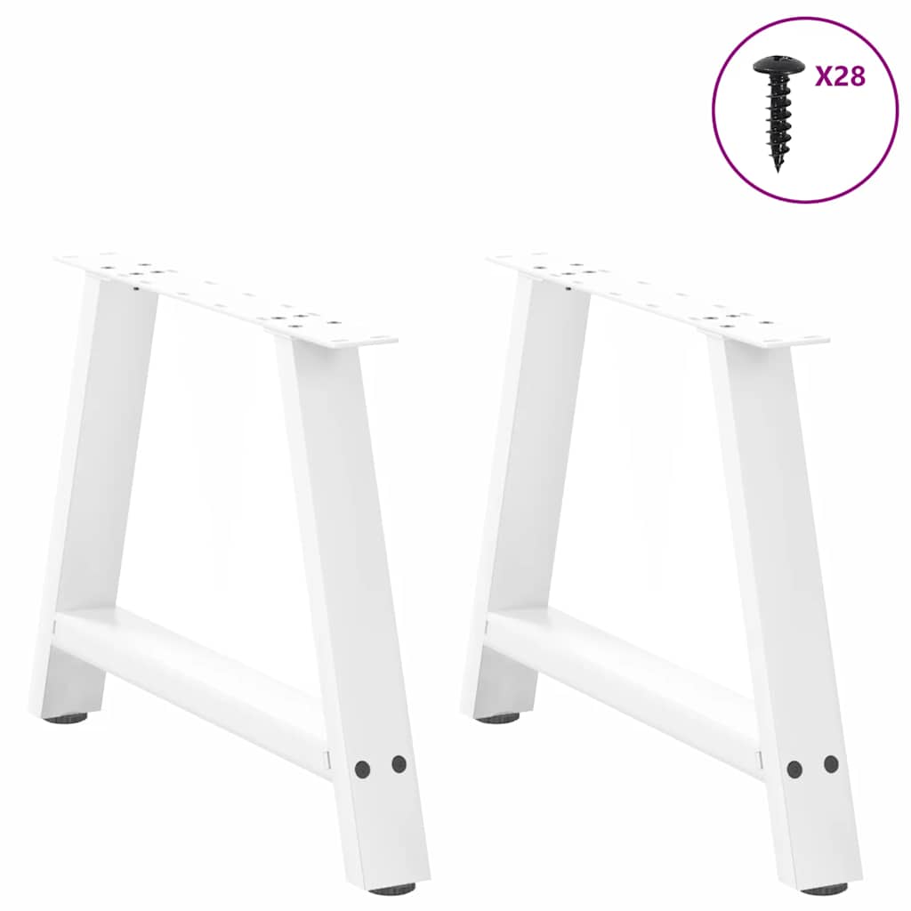 vidaXL Coffee Table Legs A-Shaped 2 pcs White 60x(42-43) cm Steel 3