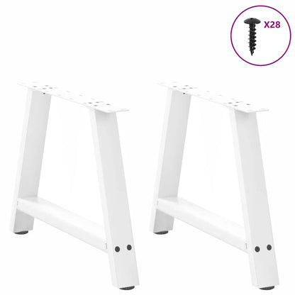 vidaXL Coffee Table Legs A-Shaped 2 pcs White 60x(42-43) cm Steel 3