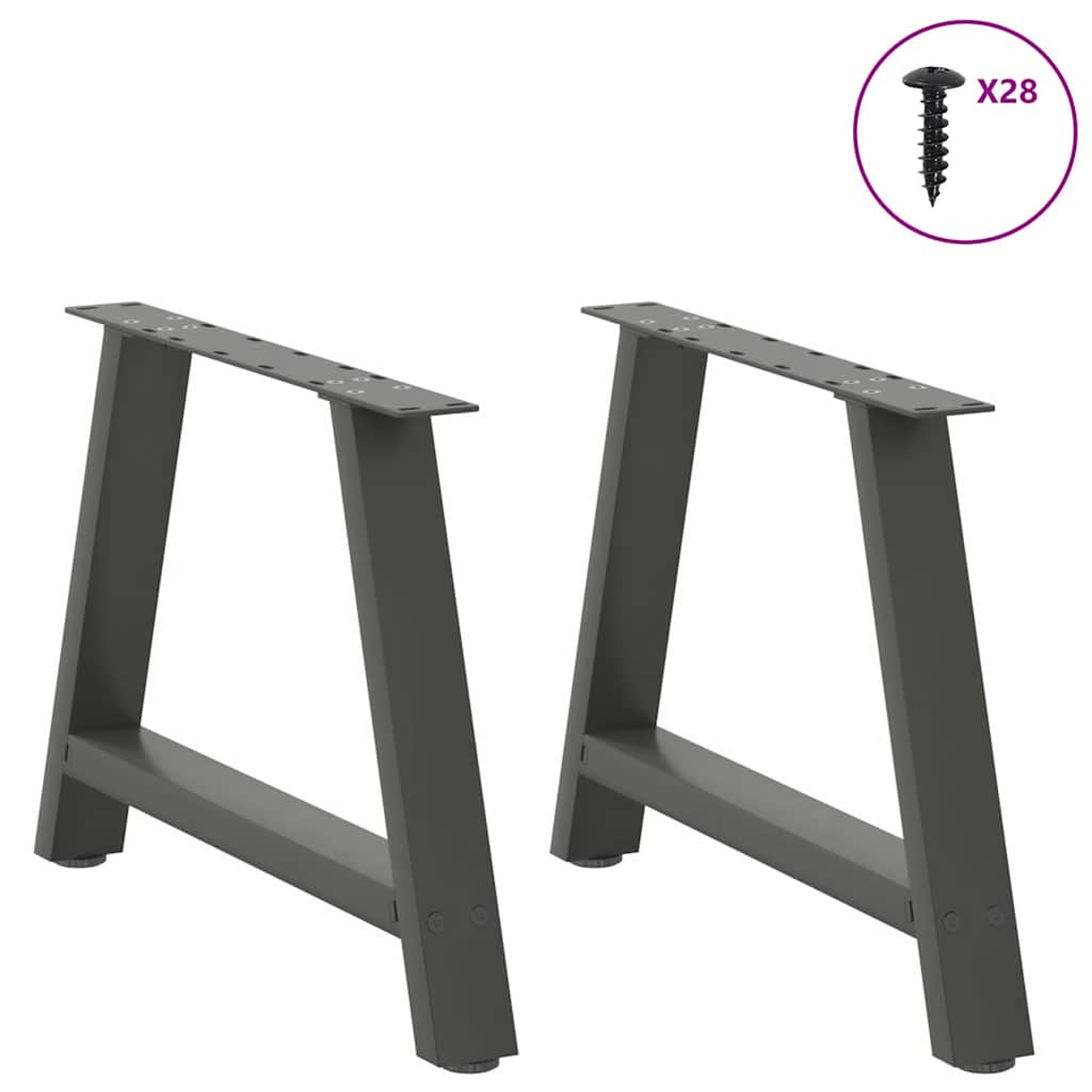 vidaXL Coffee Table Legs A-Shaped 2 pcs Anthracite 70x(42-43) cm Steel 3