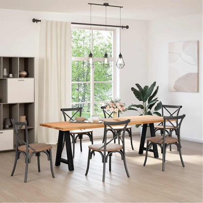 vidaXL Dining Table Legs A-Shaped 2 pcs Black 50x(72-73) cm Steel 1
