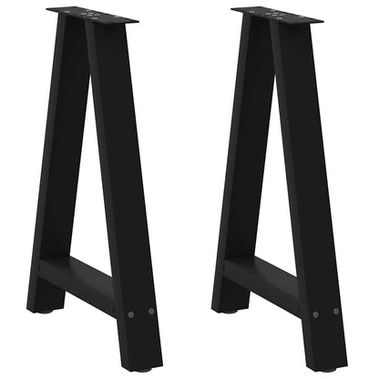 vidaXL Dining Table Legs A-Shaped 2 pcs Black 60x(72-73) cm Steel 2