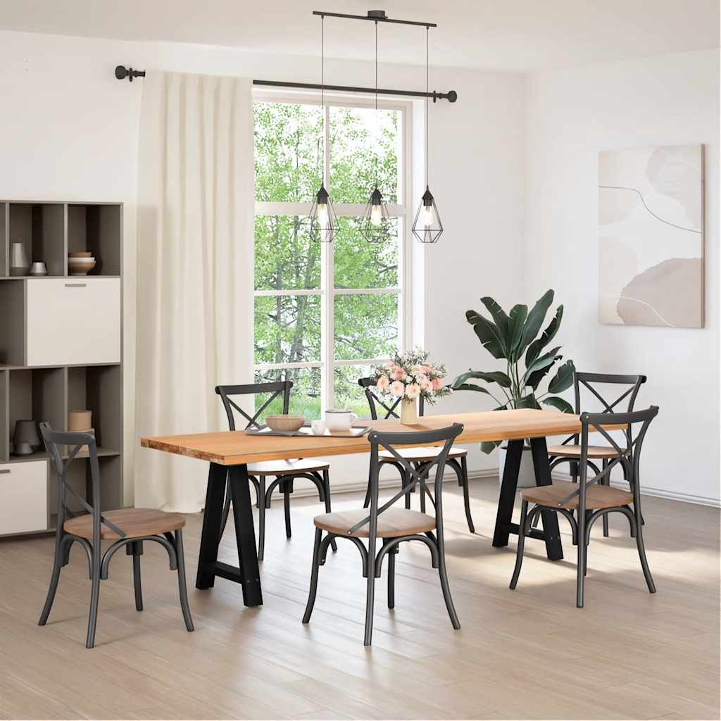 vidaXL Dining Table Legs A-Shaped 2 pcs Black 60x(72-73) cm Steel 1