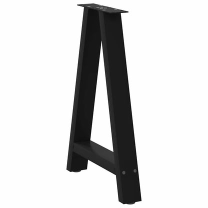 vidaXL Dining Table Legs A-Shaped 2 pcs Black 60x(72-73) cm Steel 4