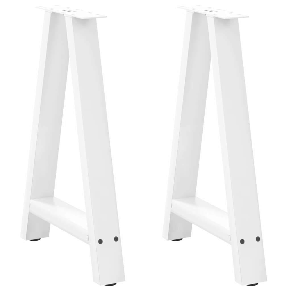 vidaXL Dining Table Legs A-Shaped 2 pcs White 60x(72-73) cm Steel 2