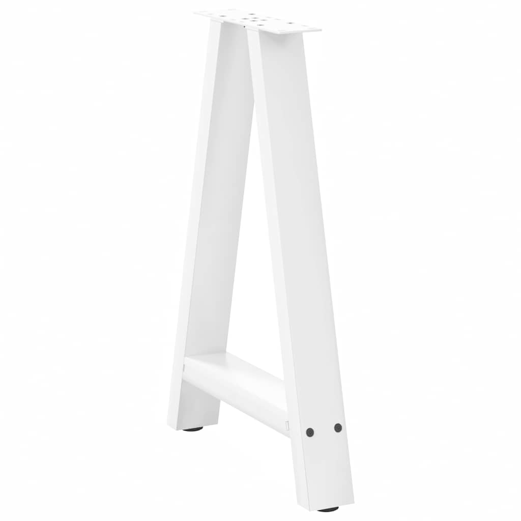 vidaXL Dining Table Legs A-Shaped 2 pcs White 60x(72-73) cm Steel 4