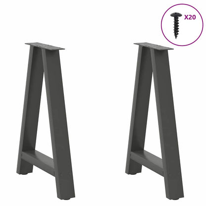 vidaXL Dining Table Legs A-Shaped 2 pcs Anthracite 60x(72-73) cm Steel 3