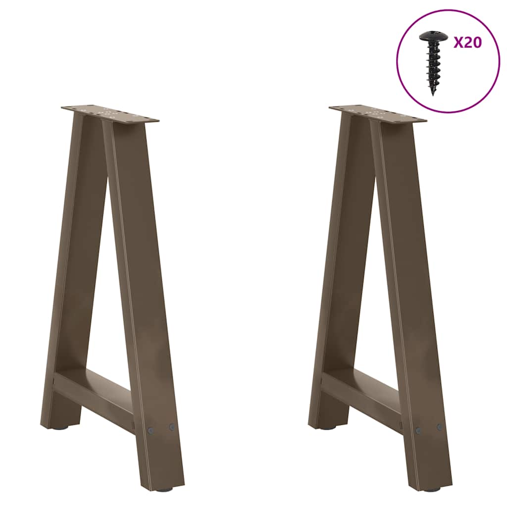 vidaXL Dining Table Legs A-Shaped 2 pcs 60x(72-73) cm Steel 3