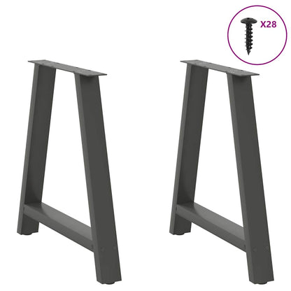 Coffee Table Legs A-Shaped 2 pcs Steel Anthracite 80 x (72-73) cm