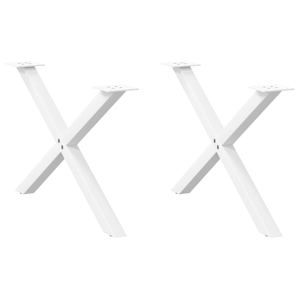 vidaXL Coffee Table Legs X-Shaped 2 pcs White 70x(42-43) cm Steel 1