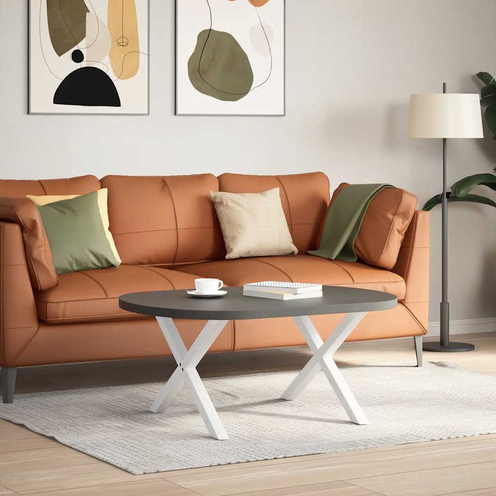 vidaXL Coffee Table Legs X-Shaped 2 pcs White 70x(42-43) cm Steel 2