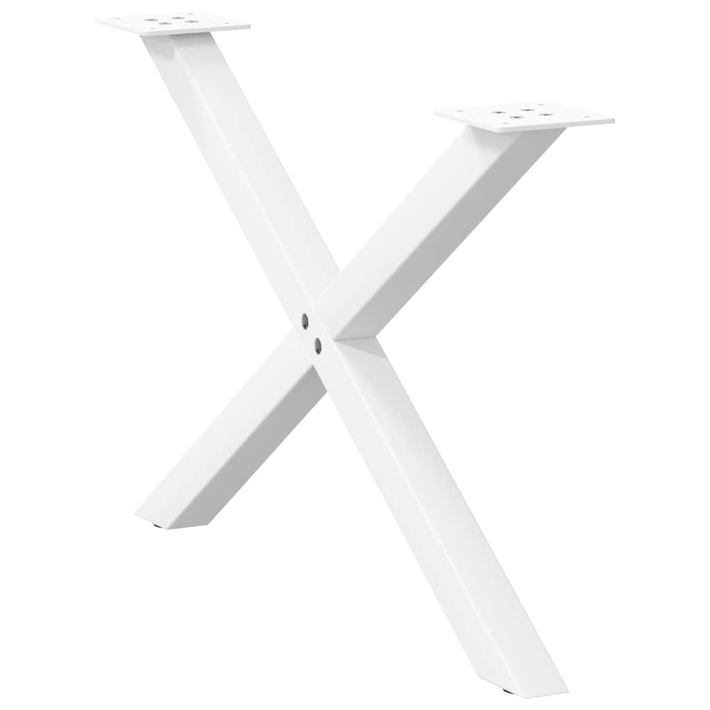 vidaXL Coffee Table Legs X-Shaped 2 pcs White 70x(42-43) cm Steel 5