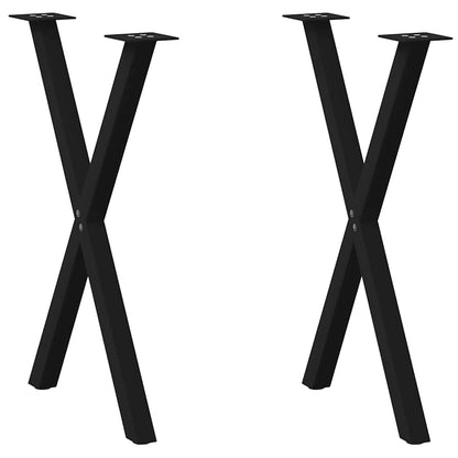 vidaXL Dining Table Legs X-Shaped 2 pcs Black 50x(72-73) cm Steel 1
