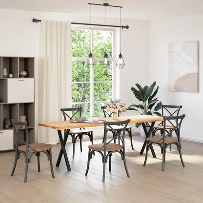 vidaXL Dining Table Legs X-Shaped 2 pcs Black 50x(72-73) cm Steel 2